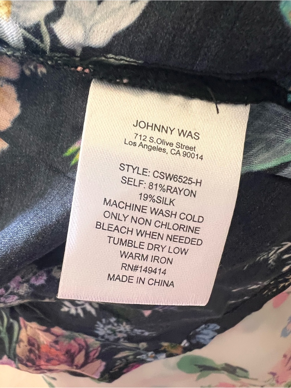 Johnny Was Floral Button-Up Dress/Cover Up- Black with Multicolor Flowers - Picture 10 of 10